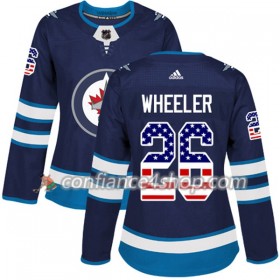 Adidas Maillot de Hockey Winnipeg Jets Blake Wheeler 26 2017-2018 Bleu Marine USA Flag Fashion Authentic - Femme